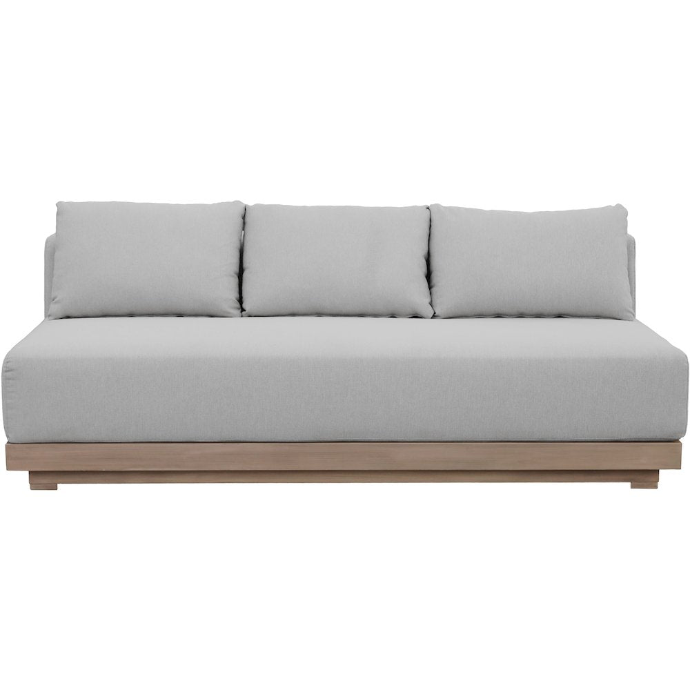 Solace 77" Grey Olefin Performance Fabric Outdoor Patio Modular Sofa