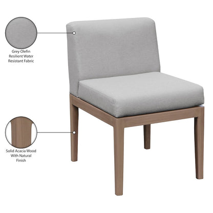 Solace Grey Olefin Performance Fabric Outdoor Patio Dining Side Chair