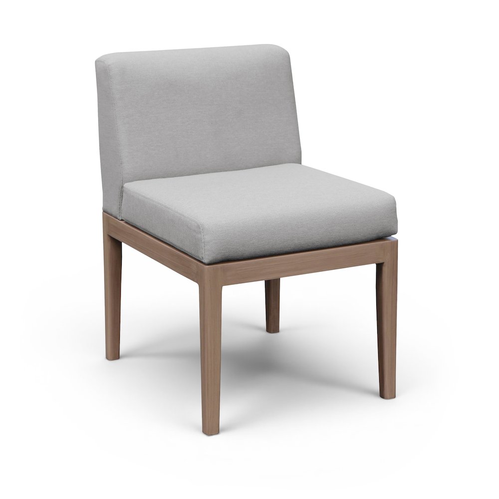 Solace Grey Olefin Performance Fabric Outdoor Patio Dining Side Chair