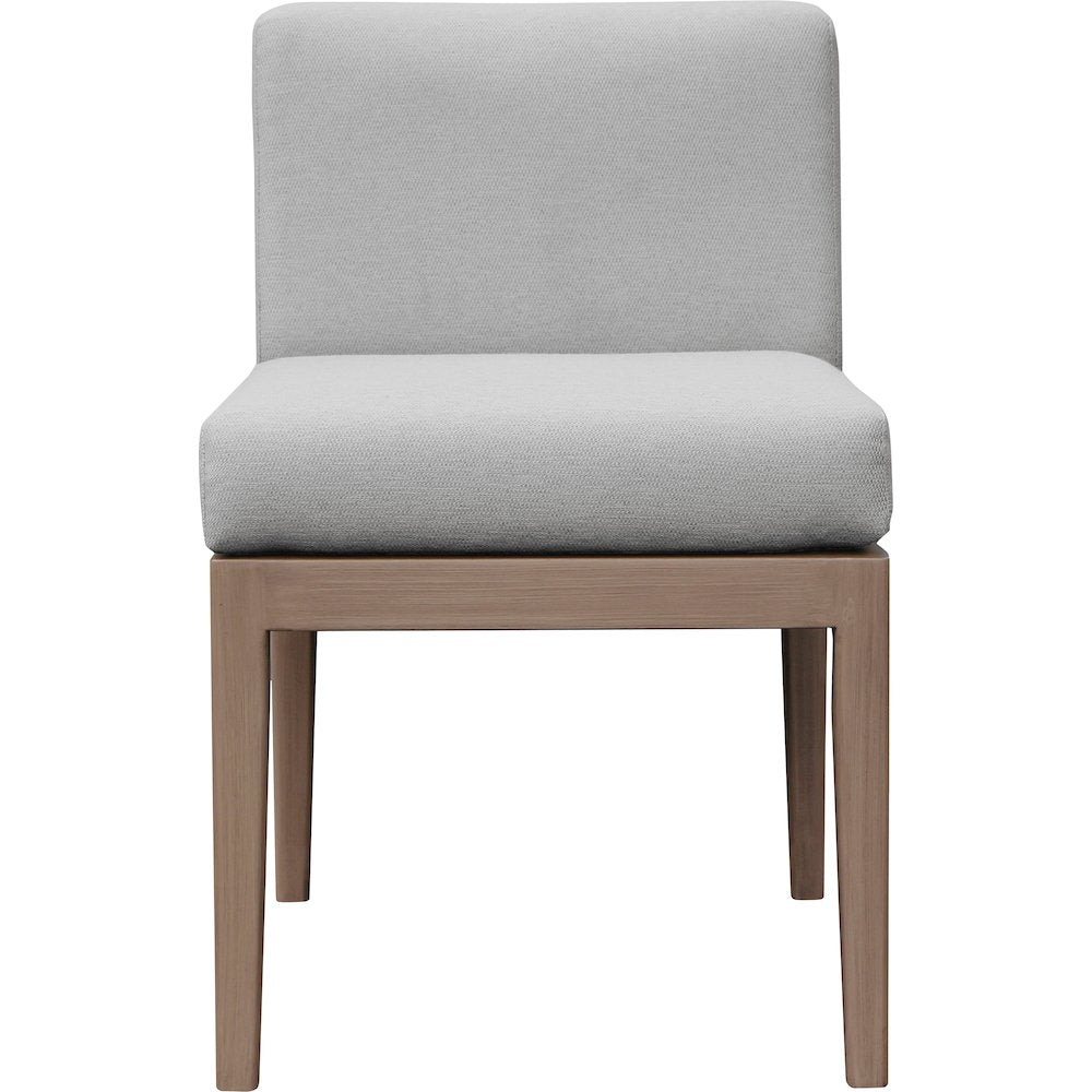 Solace Grey Olefin Performance Fabric Outdoor Patio Dining Side Chair