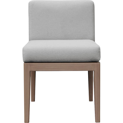 Solace Grey Olefin Performance Fabric Outdoor Patio Dining Side Chair