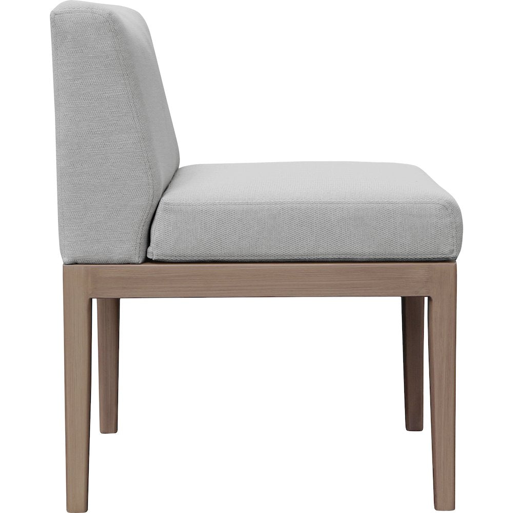 Solace Grey Olefin Performance Fabric Outdoor Patio Dining Side Chair