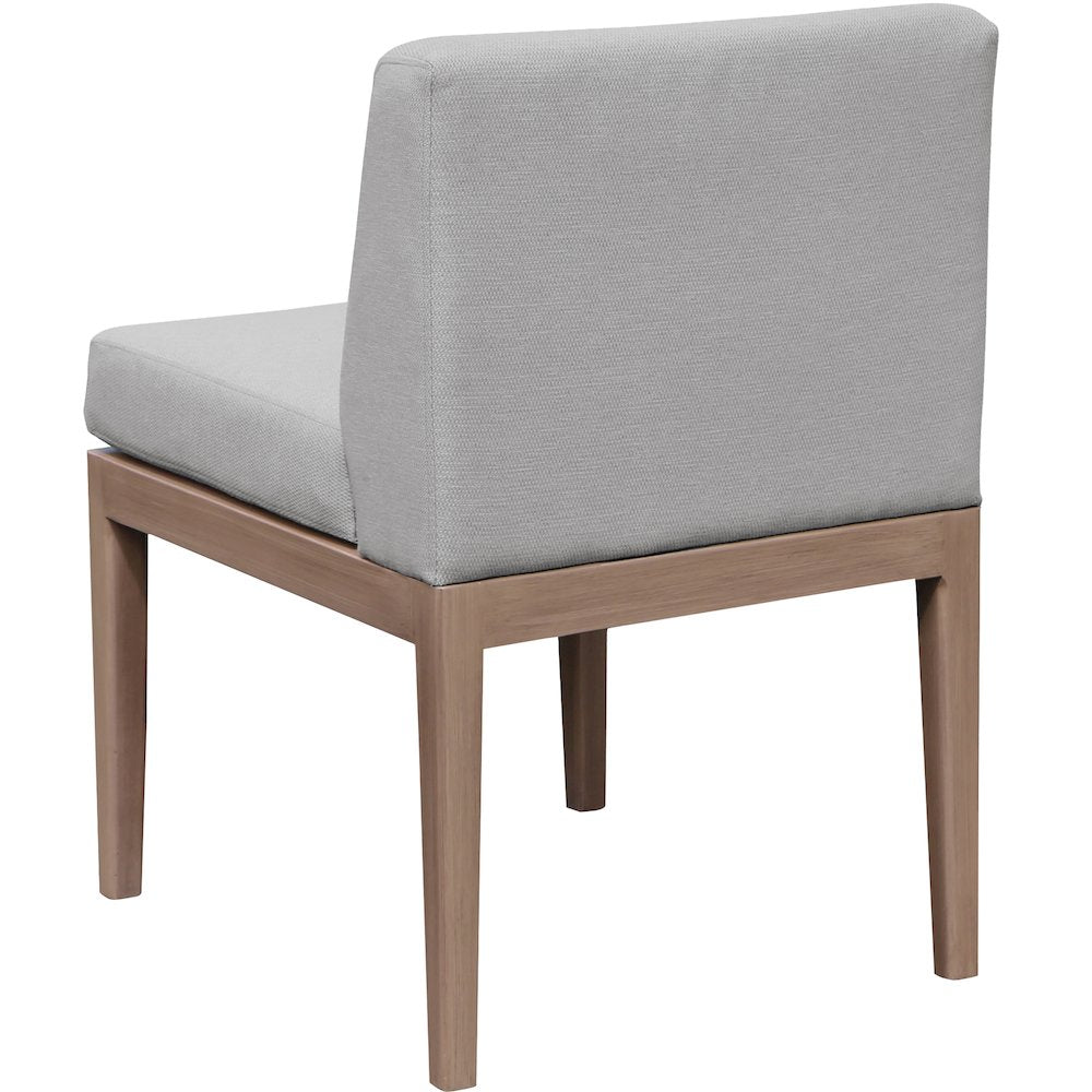 Solace Grey Olefin Performance Fabric Outdoor Patio Dining Side Chair