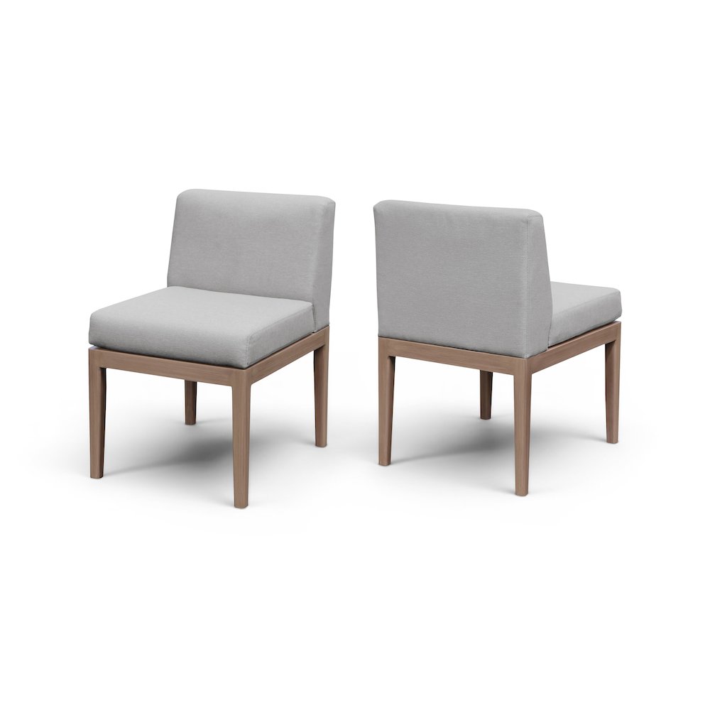 Solace Grey Olefin Performance Fabric Outdoor Patio Dining Side Chair