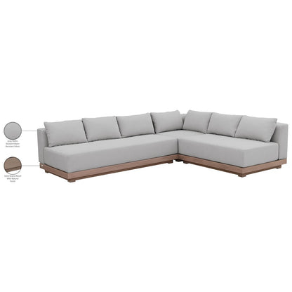 Solace Grey Olefin Performance Fabric 3pc. Outdoor Patio Modular Sectional