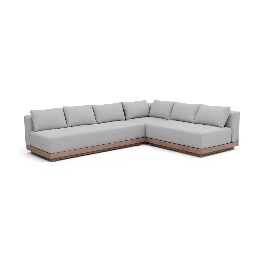 Solace Grey Olefin Performance Fabric 3pc. Outdoor Patio Modular Sectional