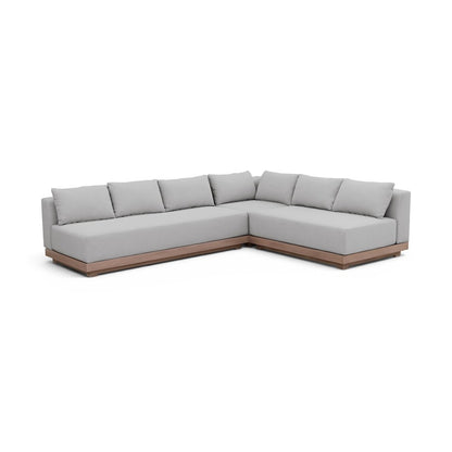 Solace Grey Olefin Performance Fabric 3pc. Outdoor Patio Modular Sectional
