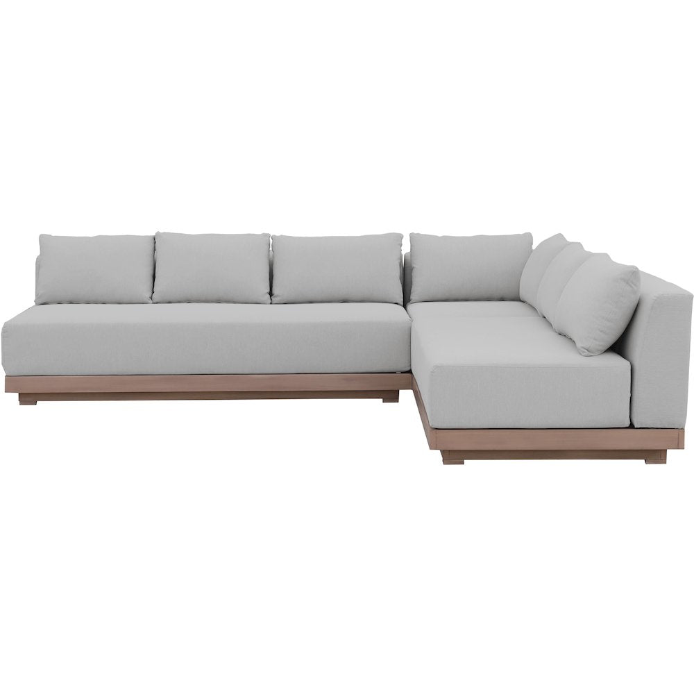 Solace Grey Olefin Performance Fabric 3pc. Outdoor Patio Modular Sectional