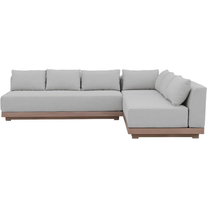 Solace Grey Olefin Performance Fabric 3pc. Outdoor Patio Modular Sectional