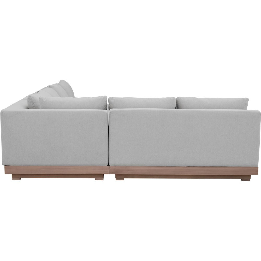 Solace Grey Olefin Performance Fabric 3pc. Outdoor Patio Modular Sectional