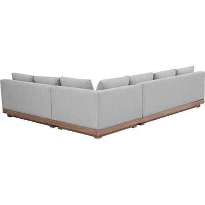 Solace Grey Olefin Performance Fabric 3pc. Outdoor Patio Modular Sectional