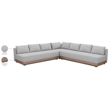 Solace Grey Olefin Performance Fabric 3pc. Outdoor Patio Modular Sectional