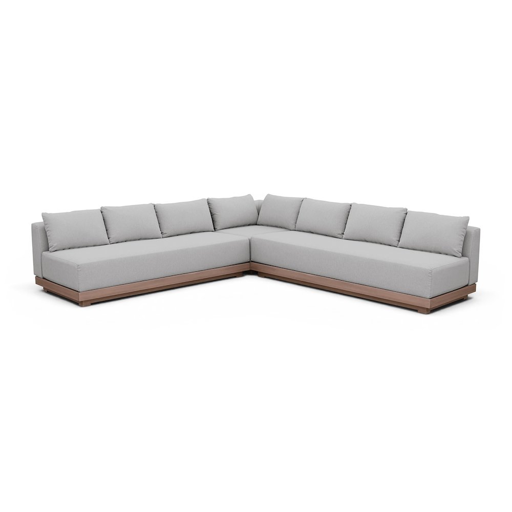 Solace Grey Olefin Performance Fabric 3pc. Outdoor Patio Modular Sectional