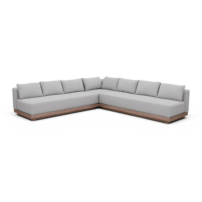 Solace Grey Olefin Performance Fabric 3pc. Outdoor Patio Modular Sectional
