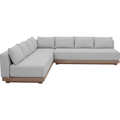 Solace Grey Olefin Performance Fabric 3pc. Outdoor Patio Modular Sectional
