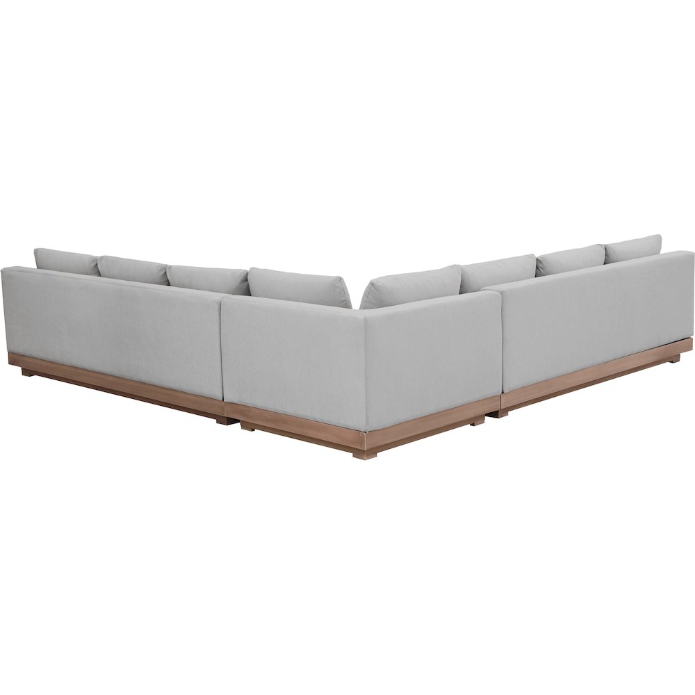 Solace Grey Olefin Performance Fabric 3pc. Outdoor Patio Modular Sectional