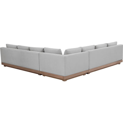 Solace Grey Olefin Performance Fabric 3pc. Outdoor Patio Modular Sectional