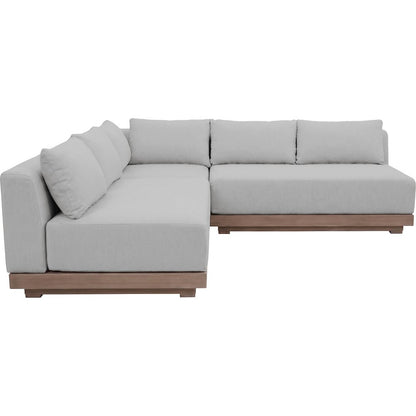 Solace Grey Olefin Performance Fabric 3pc. Outdoor Patio Modular Sectional
