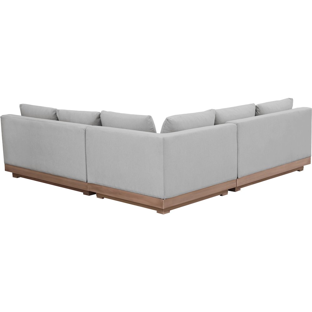 Solace Grey Olefin Performance Fabric 3pc. Outdoor Patio Modular Sectional