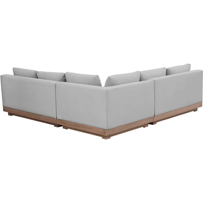 Solace Grey Olefin Performance Fabric 3pc. Outdoor Patio Modular Sectional