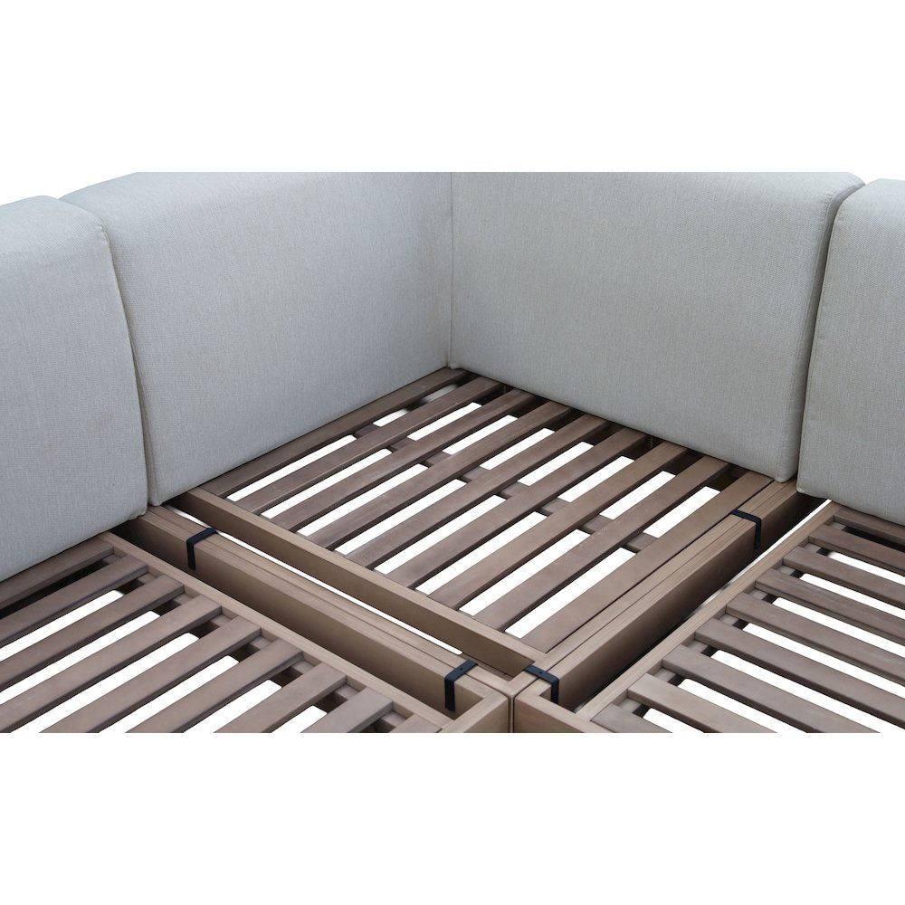 Solace Grey Olefin Performance Fabric 3pc. Outdoor Patio Modular Sectional