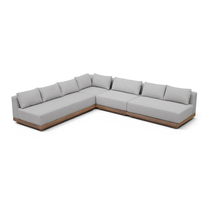 Solace Grey Olefin Performance Fabric 4pc. Outdoor Patio Modular Sectional