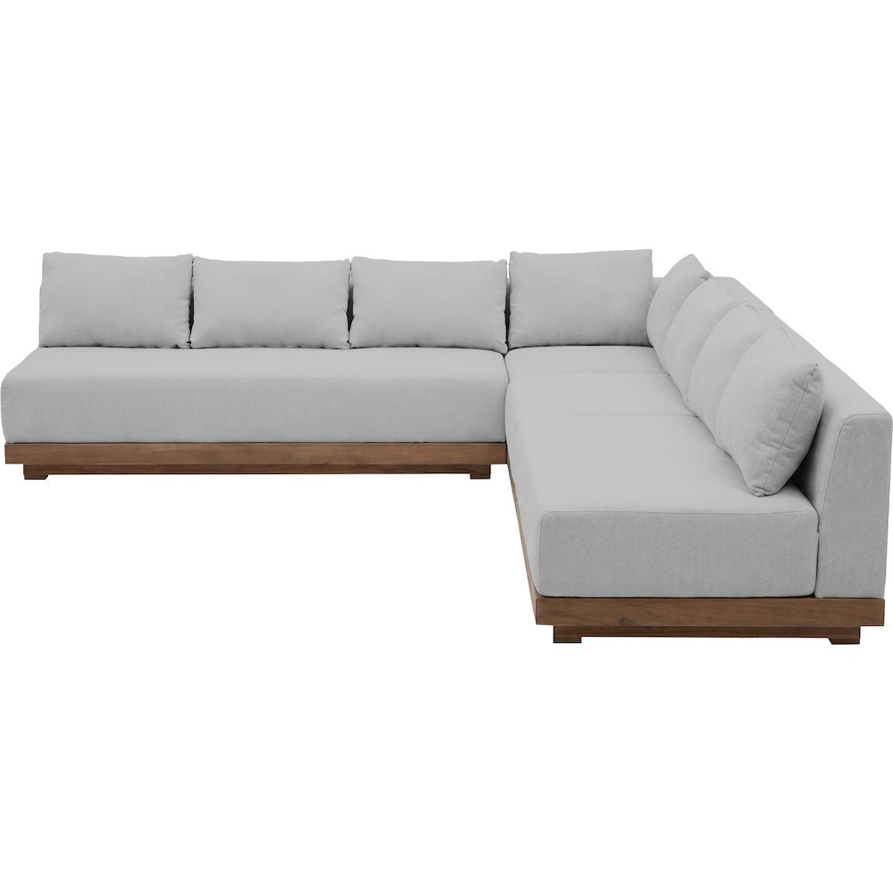 Solace Grey Olefin Performance Fabric 4pc. Outdoor Patio Modular Sectional