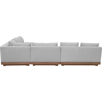 Solace Grey Olefin Performance Fabric 4pc. Outdoor Patio Modular Sectional