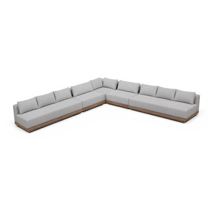 Solace Grey Olefin Performance Fabric 5pc. Outdoor Patio Modular Sectional