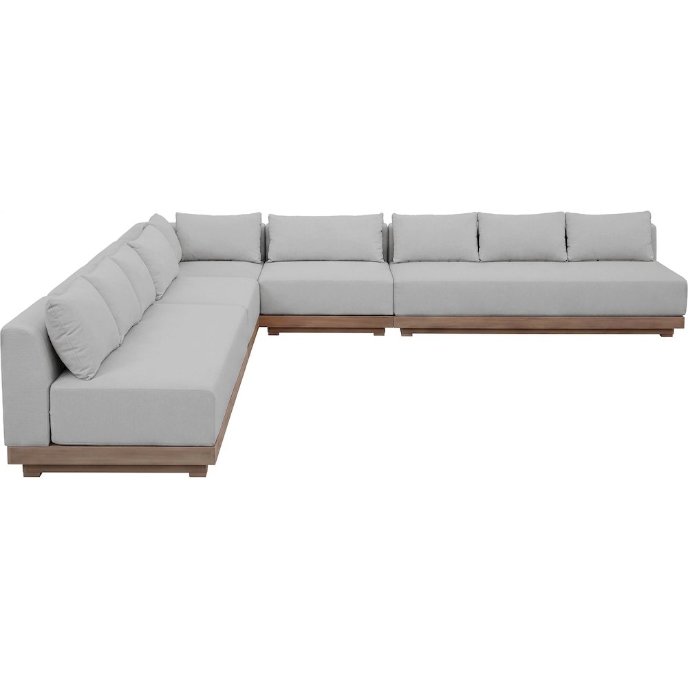 Solace Grey Olefin Performance Fabric 5pc. Outdoor Patio Modular Sectional