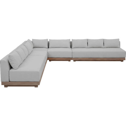Solace Grey Olefin Performance Fabric 5pc. Outdoor Patio Modular Sectional