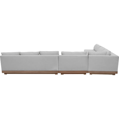 Solace Grey Olefin Performance Fabric 5pc. Outdoor Patio Modular Sectional