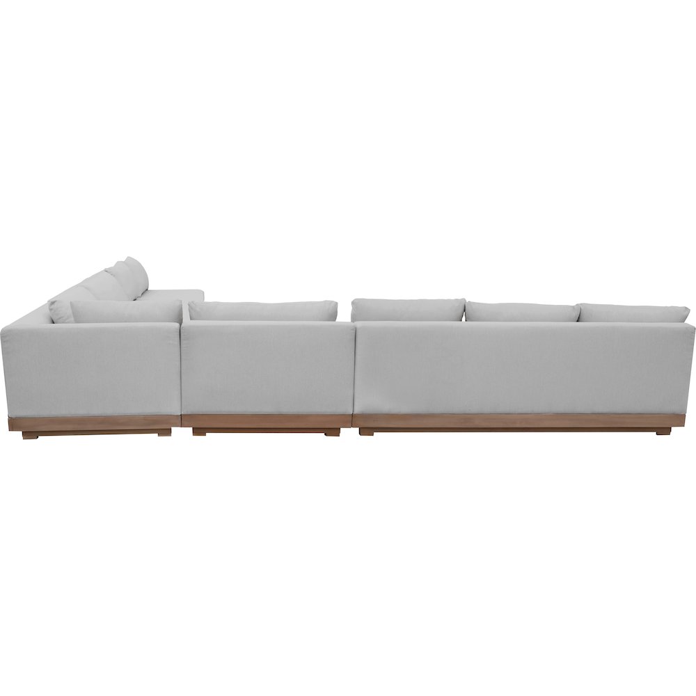 Solace Grey Olefin Performance Fabric 5pc. Outdoor Patio Modular Sectional