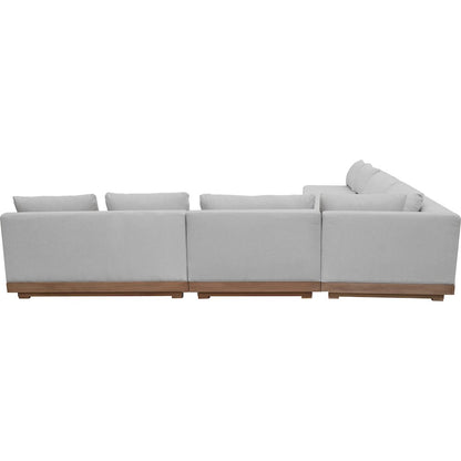 Solace Grey Olefin Performance Fabric 5pc. Outdoor Patio Modular Sectional
