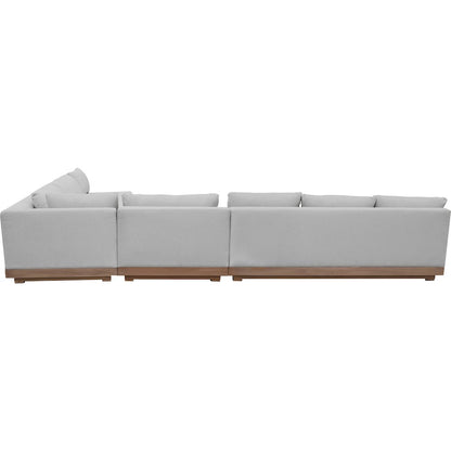 Solace Grey Olefin Performance Fabric 5pc. Outdoor Patio Modular Sectional