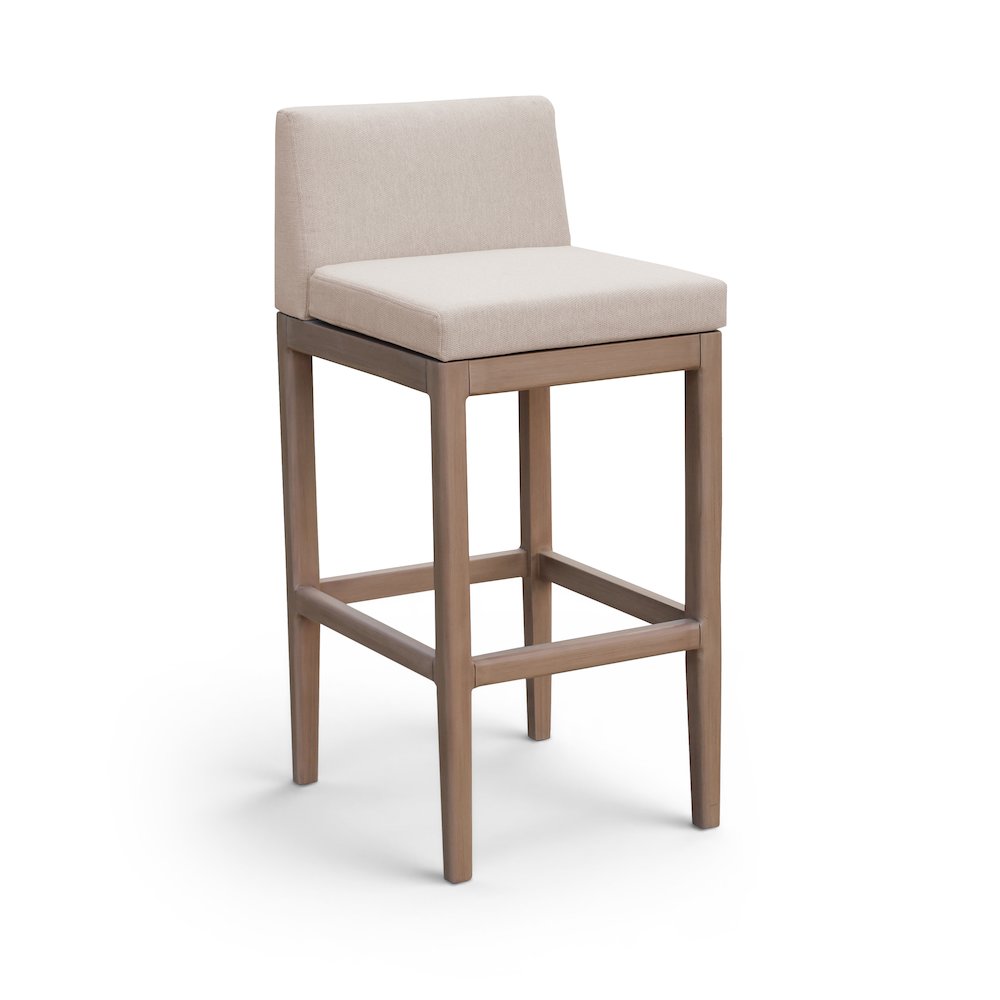 Solace Beige Olefin Performance Fabric Outdoor Patio Bar Stool