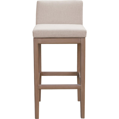 Solace Beige Olefin Performance Fabric Outdoor Patio Bar Stool