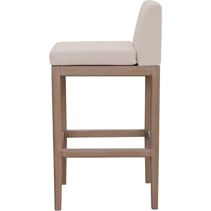 Solace Beige Olefin Performance Fabric Outdoor Patio Bar Stool