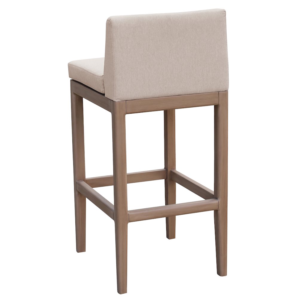 Solace Beige Olefin Performance Fabric Outdoor Patio Bar Stool