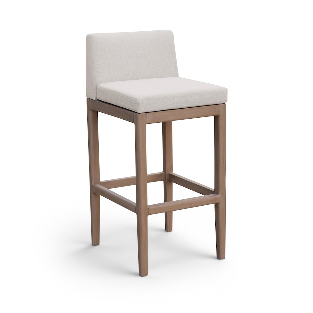 Solace Cream Olefin Performance Fabric Outdoor Patio Bar Stool
