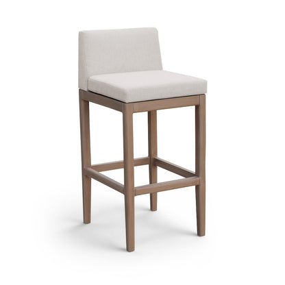 Solace Cream Olefin Performance Fabric Outdoor Patio Bar Stool