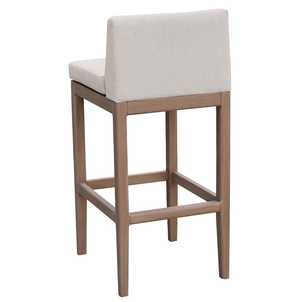 Solace Cream Olefin Performance Fabric Outdoor Patio Bar Stool