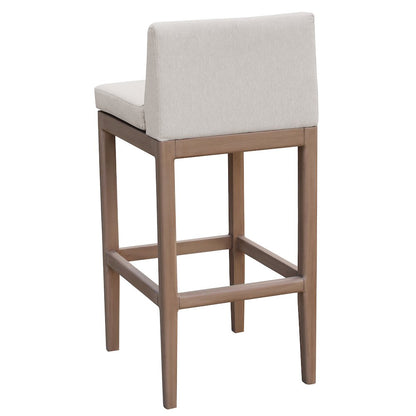 Solace Cream Olefin Performance Fabric Outdoor Patio Bar Stool
