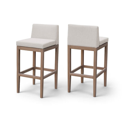 Solace Cream Olefin Performance Fabric Outdoor Patio Bar Stool