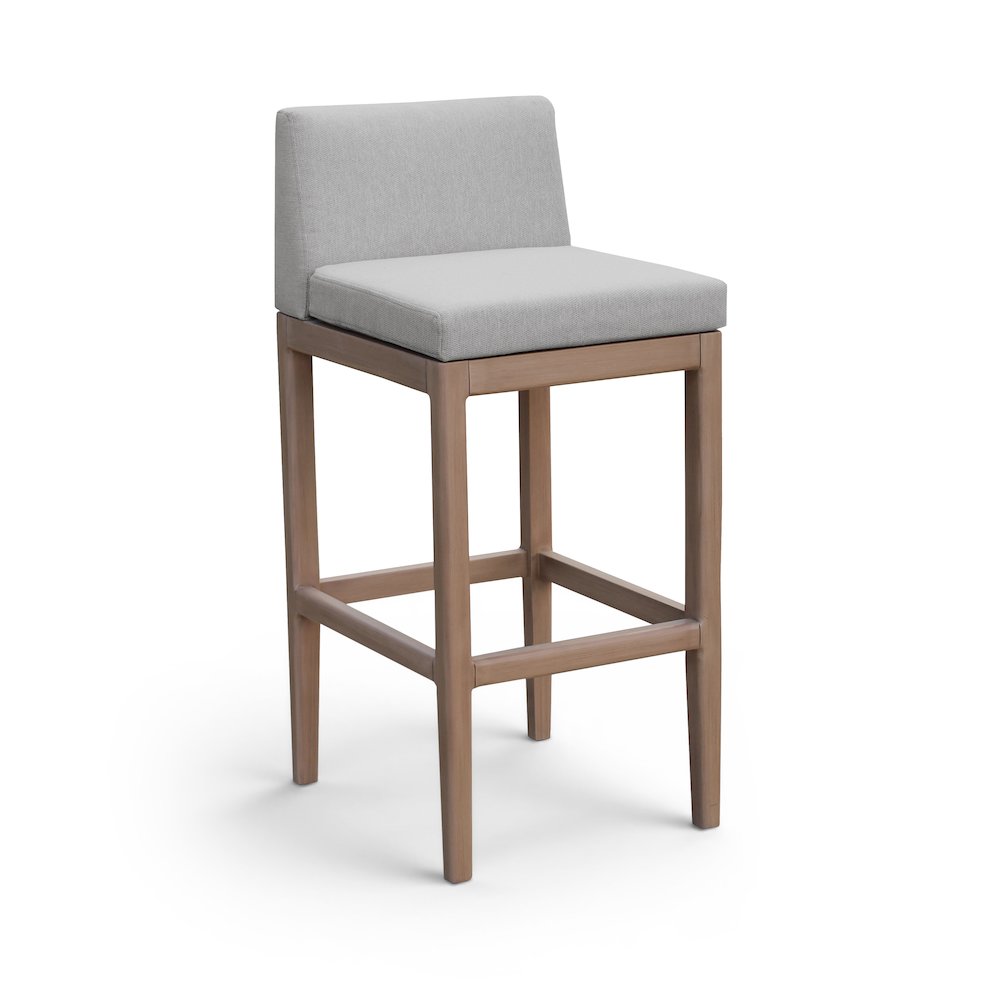 Solace Grey Olefin Performance Fabric Outdoor Patio Bar Stool