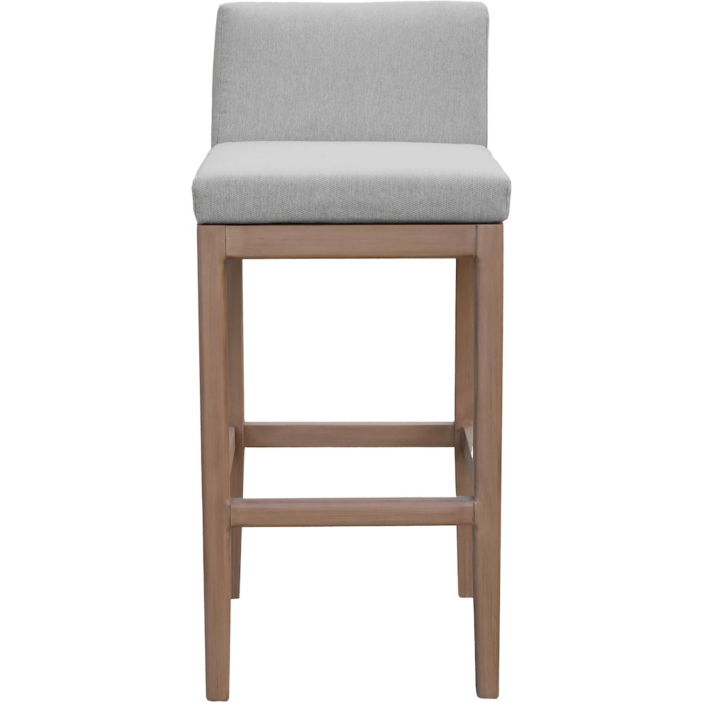 Solace Grey Olefin Performance Fabric Outdoor Patio Bar Stool