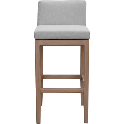 Solace Grey Olefin Performance Fabric Outdoor Patio Bar Stool