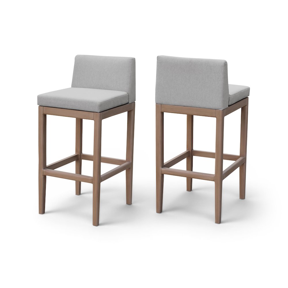Solace Grey Olefin Performance Fabric Outdoor Patio Bar Stool