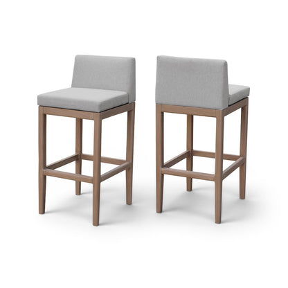 Solace Grey Olefin Performance Fabric Outdoor Patio Bar Stool