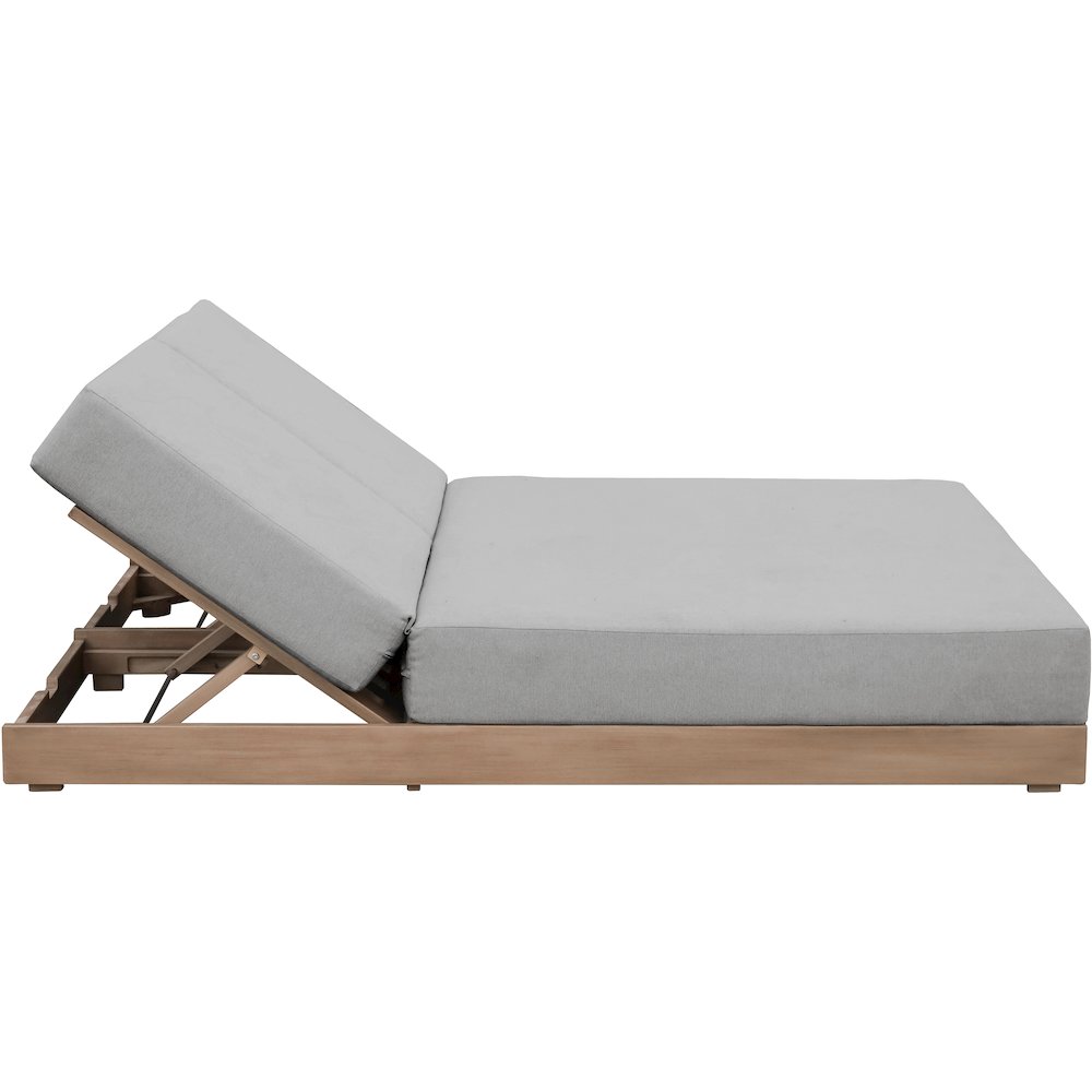 Solace Grey Olefin Performance Fabric Outdoor Patio Double Lounge Chair